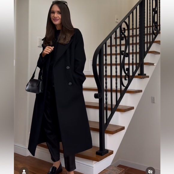 Zara Double Faced Wool Blend Double Breasted Coat - Picture 4 of 16